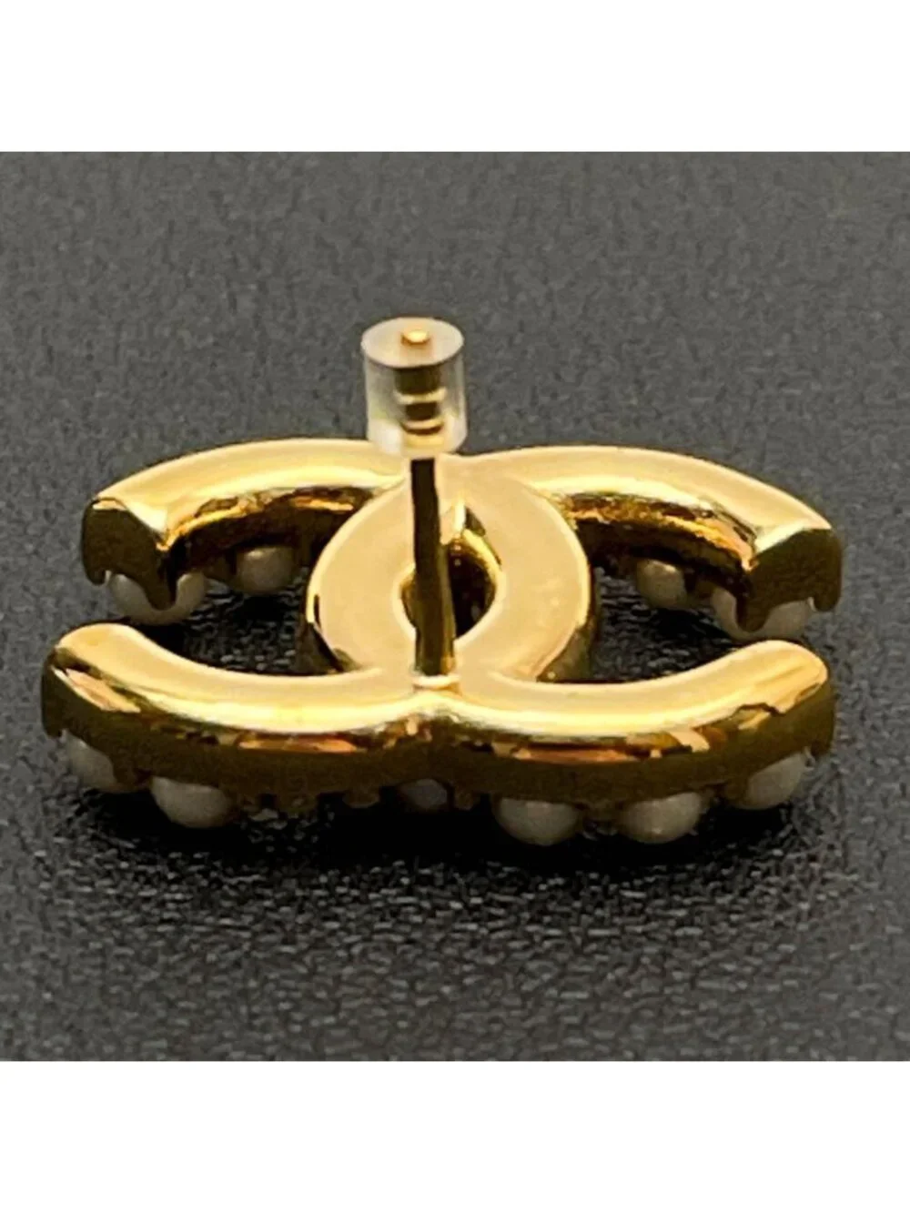 Chanel CC Logo Brooch Pearl Rhinestone Gold